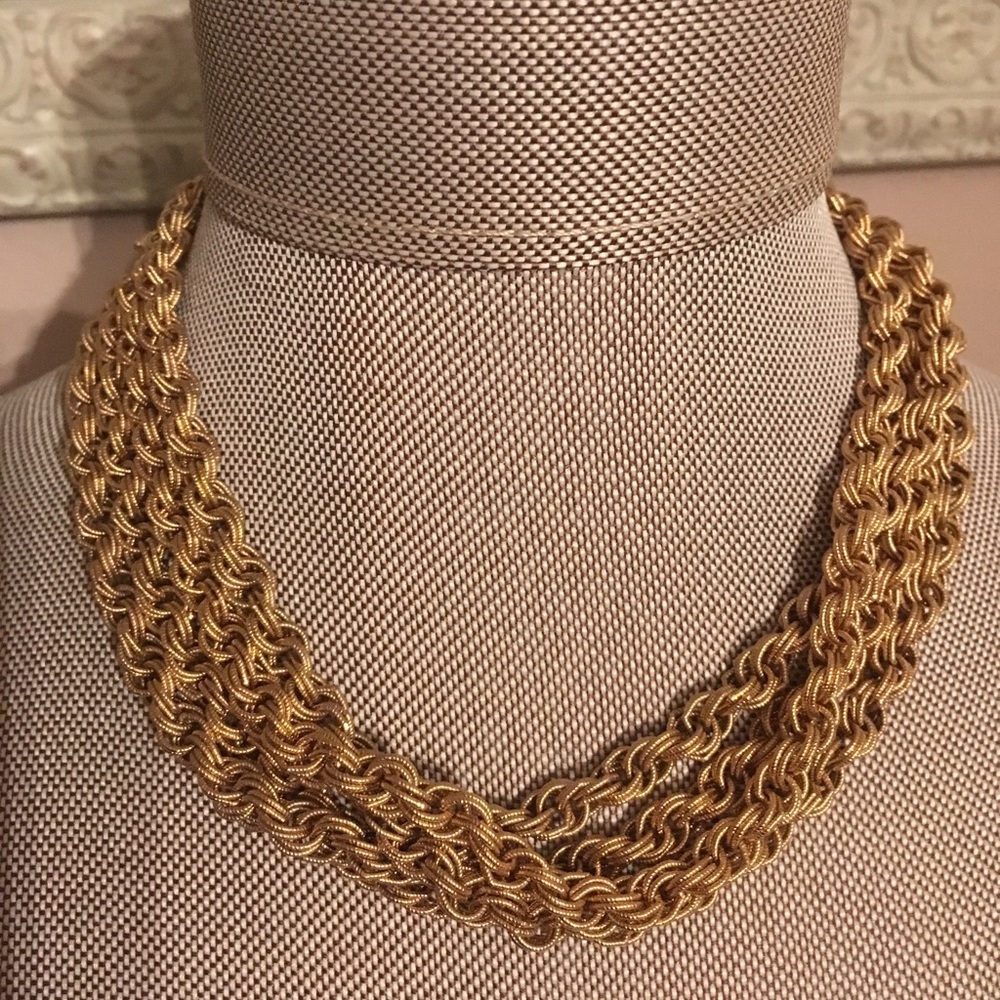 Vintage Gold Tone Trifari Chain Necklace from the 1950’s